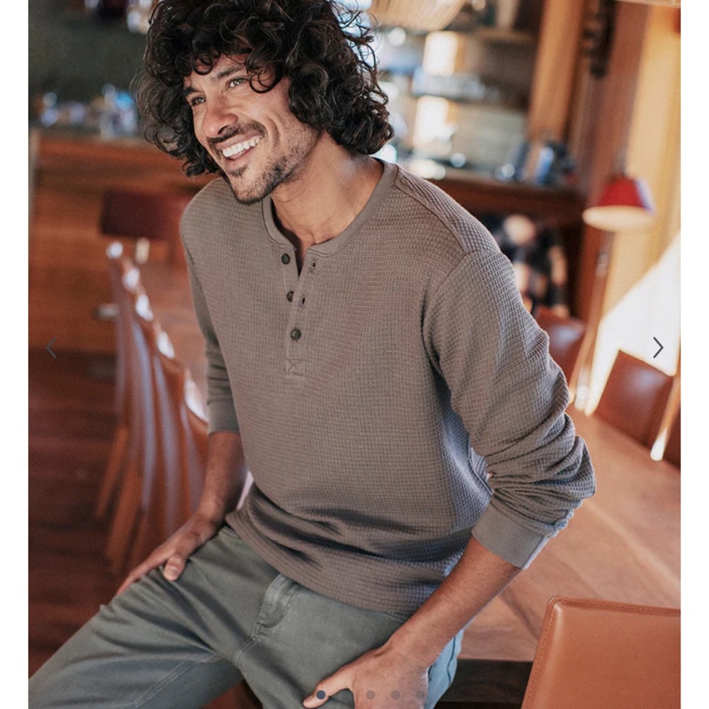 Marine Layer Long Sleeve Box Waffle Henley